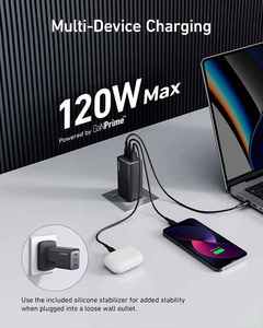 Anker 737 GaN Prime 120W USB C ที่ชาร์จเร็วแบบพกพา 3 พอร์ต ขนาดกะทัดรัด พับเก็บได้ สำหรับมือถือ A2148 120W GaN Prime Fast - Product Image 5