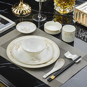 Juego de Vajilla de Cuatro Piezas para Hotel Phnom Penh, Tazón, Plato, Cuchara/Tenedor/Cuchillo/Palillos de Cerámica, Plato para Saborizar, <span class=keywords><strong>Restaurante</strong></span>, Club, Estilo <span class=keywords><strong>Chino</strong></span> - Product Image 3