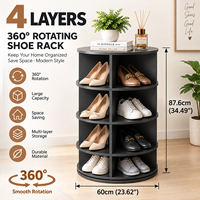 4-lagiger 360-Grad-Schuhorganizer, drehbarer Schuhschrank, großes Fassungsvermögen, Schuhregal für den Eingangsbereich, OEM-Schuhregal, mehrschichtiger Taschenständer