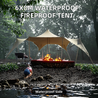 Tente bédouine extérieure 6*8m, structure en aluminium, tissu PVC 650gsm, imperméable d'un côté, résistance au feu CPAI84, résistance aux UV