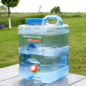 Tarro de agua mineral para beber de 10 litros, 15 l y 20 litros, material de plástico ecológico para PC con asa y grifo