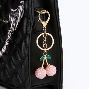 Creative Cute Fruit Shape Metal Keychain Rhinestone Cherry Charm Waterproof Hard-Wearing Birthday Gift Souvenir - Product Image 6