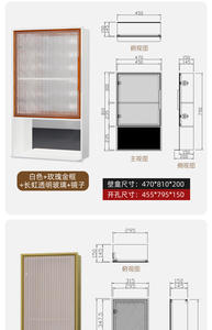 Armoire de niche moderne de luxe en acier inoxydable 304 durable avec porte dissimulée, rangement en verre et panneau arrière miroir pour écoles, entrepôts et salles de bain - Product Image 6