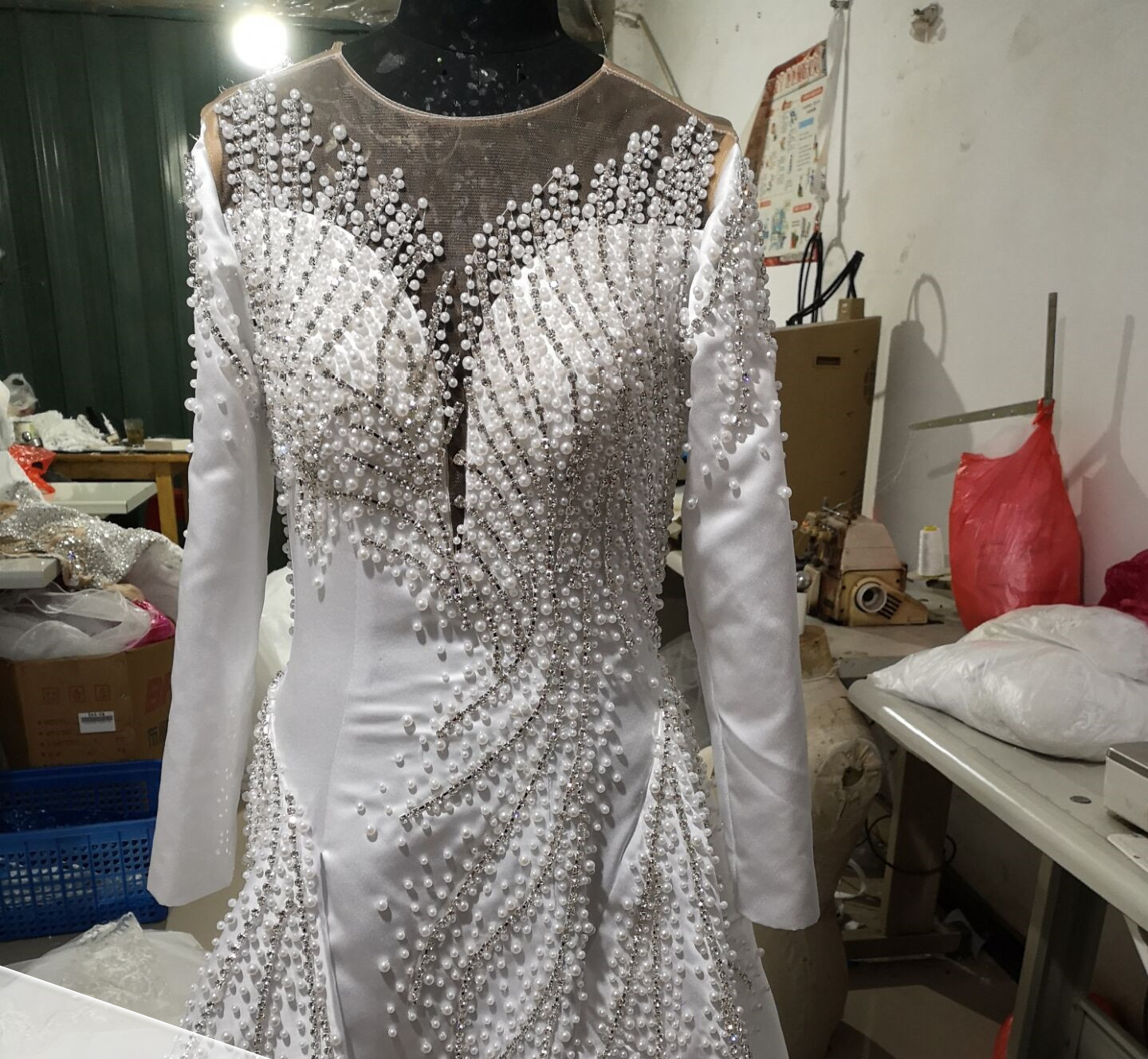 arabian bridal tail gown