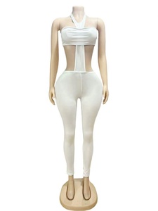Europe et Amérique Sexy Hot Girl près du corps et coupe ajustée Tube Top Halter Pantalon Fashion Suit Vêtements pour femmes - Product Image 3