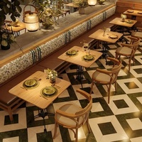 Ensemble de table et chaises de salle à manger en bois modulaire OEM ODM pour restaurant commercial, bar, cafétéria, traiteur, café, banquet