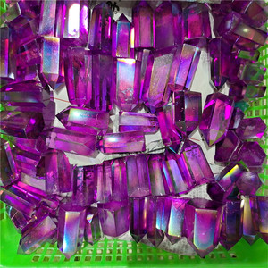 Cristaux d'âme naturels en vrac en gros, points de cristal de <span class=keywords><strong>quartz</strong></span> <span class=keywords><strong>Aura</strong></span> <span class=keywords><strong>Aqua</strong></span> Angel bleu traité - Product Image 6