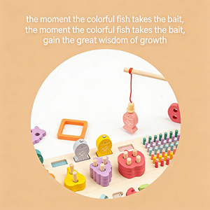 <span class=keywords><strong>Gioco</strong></span> da Tavolo Educativo in Legno 5 in 1 per <span class=keywords><strong>Bambini</strong></span>, Puzzle di <span class=keywords><strong>Pesca</strong></span> Multifunzionale con Abbinamento di Forme per Asilo - Product Image 3