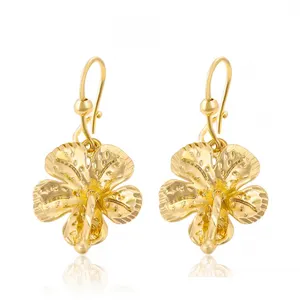 99522 xuping jeweley cheap flower earrings with hoop,dubai 24k gold jewelry earrings