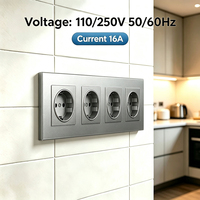 Prise murale UBARO série M, prise électrique murale en verre trempé 16A 250V avec protection enfant