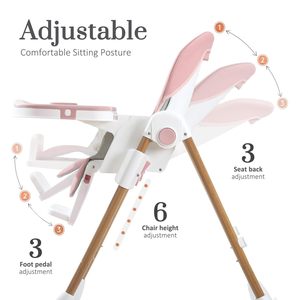 Portable <b>Foldable</b> Stainless Steel White Vintage Baby High <b>Chair</b> Safety for Outdoor Living Room Use Includes Baby's High <b>Table</b> - Product Image 2