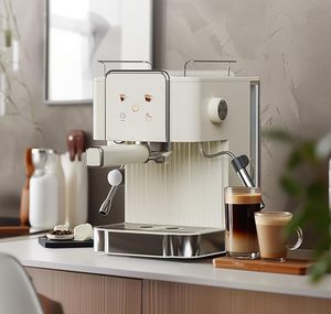 Machine à expresso semi-automatique 15 bars 1300W en acier inoxydable, cafetière domestique avec réservoir d'eau de 1,8L et fonctionnement facile - Product Image 2