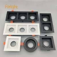 Support de fixation carré réglable pour lampes MR16 GU10, corps noir ou blanc, pour bureaux et hôtels