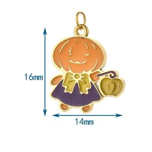 Accesorios de colgante de acero inoxidable DIY de Halloween estilo europeo-americano: divertidos fantasmas, calabazas, calaveras, brujas, chapados en oro. - Product Image 6