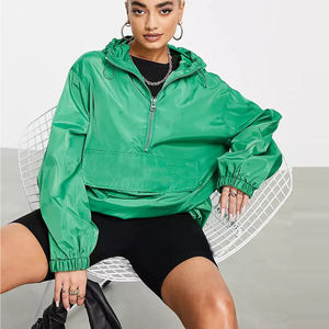 Private Label Casual Oversized Zip Fasten Waterproof <strong>Overhead</strong> <strong>Rain</strong> <strong>Jacket</strong> Polyester Women Light <strong>Jacket</strong> Windbreaker - Product Image 3