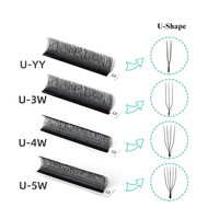 Extensions de cils pré-faits en éventail en forme de U 2D/3D/4D/5D, cils en W, cils croisés parallèles, courbures CC D L M, cils YY