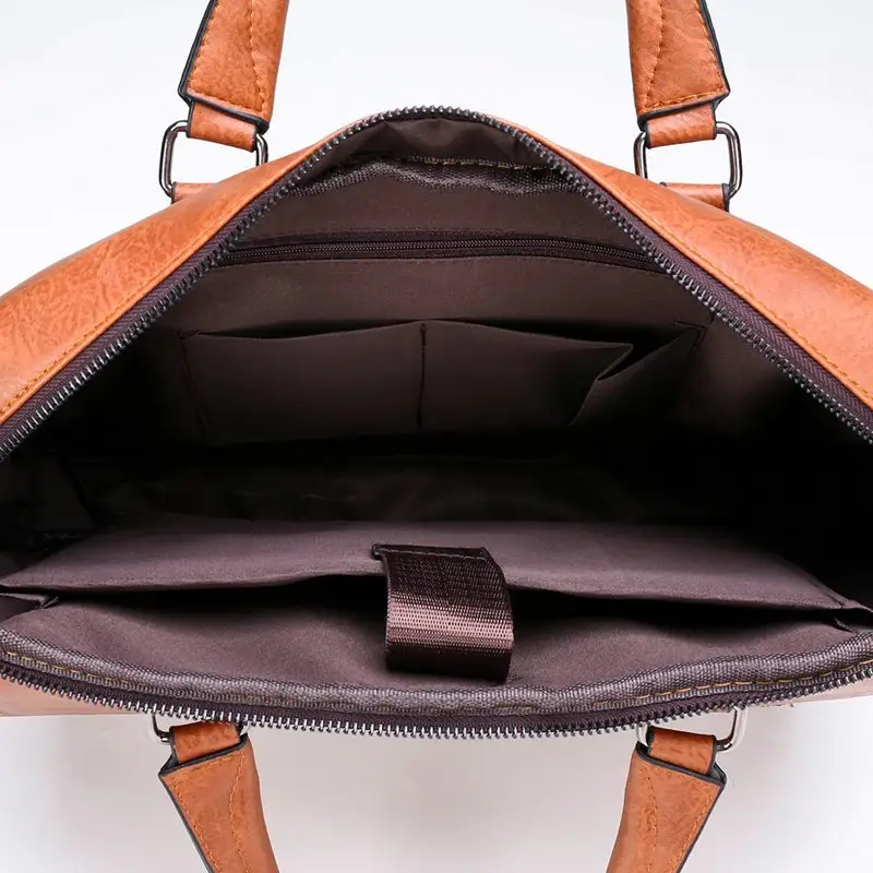 Laptop Bag Men Briefcase 15.6 Inch Laptop Sling Bag Pu Leather Messenger Man Shoulder Bag