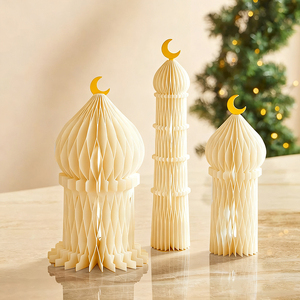 زينة عيد مبارك للمنزل من مصنع Nicro بسعر الجملة وقابلة للتخصيص، هدايا إسلامية على شكل قلعة، ديكورات رمضانية ثلاثية الأبعاد للمسلمين من الورق على شكل خلية نحل - Product Image 2