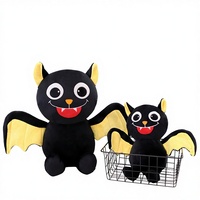 Nouveau style transfrontalier AliExpress, best-seller : Ailes de démon en peluche courte en coton PP, motif visage de poupée d'Halloween, hauteur 31-50 cm