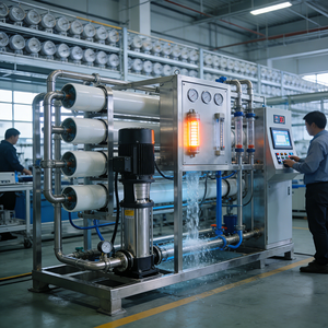 Custom Seawater Desalination Water Treatment EDI <b>System</b> <b>Reverse</b> <b>Osmosis</b> Filter <b>System</b> PLC Pump 1 Year Warranty 2000L/Hour - Product Image 1