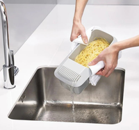 Cuiseur à pâtes micro-ondes Cuiseur à spaghetti micro-ondable avec égouttoir Cadeau de dortoir de Noël Boîte à pâtes rapide avec plateau à passoire