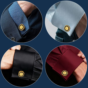 Mancuernillas Minimalistas con Letra, Acero Inoxidable 316L, Doradas, Personalizadas con <span class=keywords><strong>Iniciales</strong></span>, para Hombre, Accesorios Formales para <span class=keywords><strong>Camisa</strong></span> de Negocios o Boda - Product Image 5