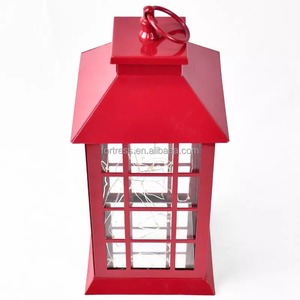 Pavilion Shaped Metal Holiday Lighting <strong>Candle</strong> <strong>Lantern</strong> Holder with LED Light Christmas Hanging Decorative <strong>Lanterns</strong> and Jar - Product Image 2