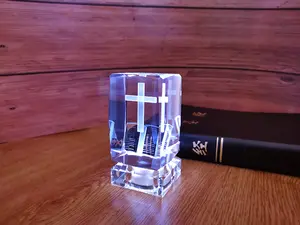 Hot Sale K9 Cube Crystal Glass Block Voor 3d Lasergravure Cross Blank Crystal Presse-Papier Voor Relatiegeschenken