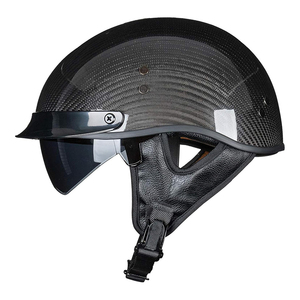 Casco de Motocicleta Abierto de Fibra de Carbono Negro Mate Estilo Vintage, Certificado DOT para Conducción en <span class=keywords><strong>Calle</strong></span>, Venta al Por Mayor de Fábrica - Product Image 1