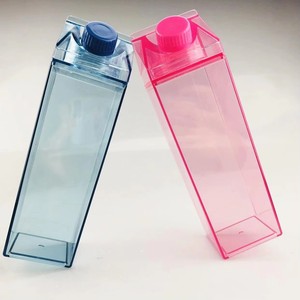 Botella de Agua Transparente 100% Ecológica, Libre de BPA, Reutilizable, para Exteriores, Vaso de Plástico, Taza Tipo Caja de Leche de Colores - Product Image 2