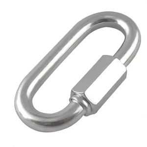 Özel Logo şekli emniyet Metal baskı kanca köpek tasma 316 paslanmaz çelik DIN5299 vida kilit Oval yürüyüş tırmanma karabina - Product Image 1