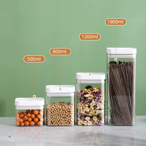 Conteneur de stockage alimentaire en plastique transparent 500ML 800ML 1200ML 1800ML avec couvercle hermétique à clipser pour le stockage de céréales, noix et épices dans la cuisine - Product Image 4