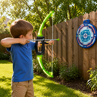 Ensemble d'arc et de flèches lumineux, kit de tir à l'arc LED, flèches à ventouse, cible détachable, jeu de tir pour enfants, jouet cadeau