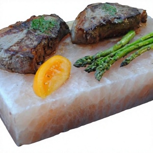 Premium Quality 2025 Himalayan Salt Cooking Slab Plates <b>Tray</b> <b>circle</b> Shape Salt Block Carved Technique for Home Decoration - Product Image 1