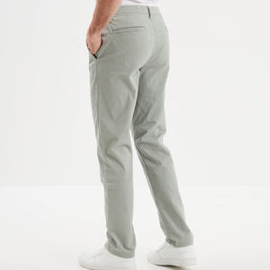 กางเกงชิโนผ้าแคนวาสยืดสำหรับผู้ชาย เอวกลาง ทรงขาตรง ผ้าไม่ยับ ใส่สบาย เหมาะสำหรับใส่ในชีวิตประจำวันและงานมืออาชีพ - Product Image 3