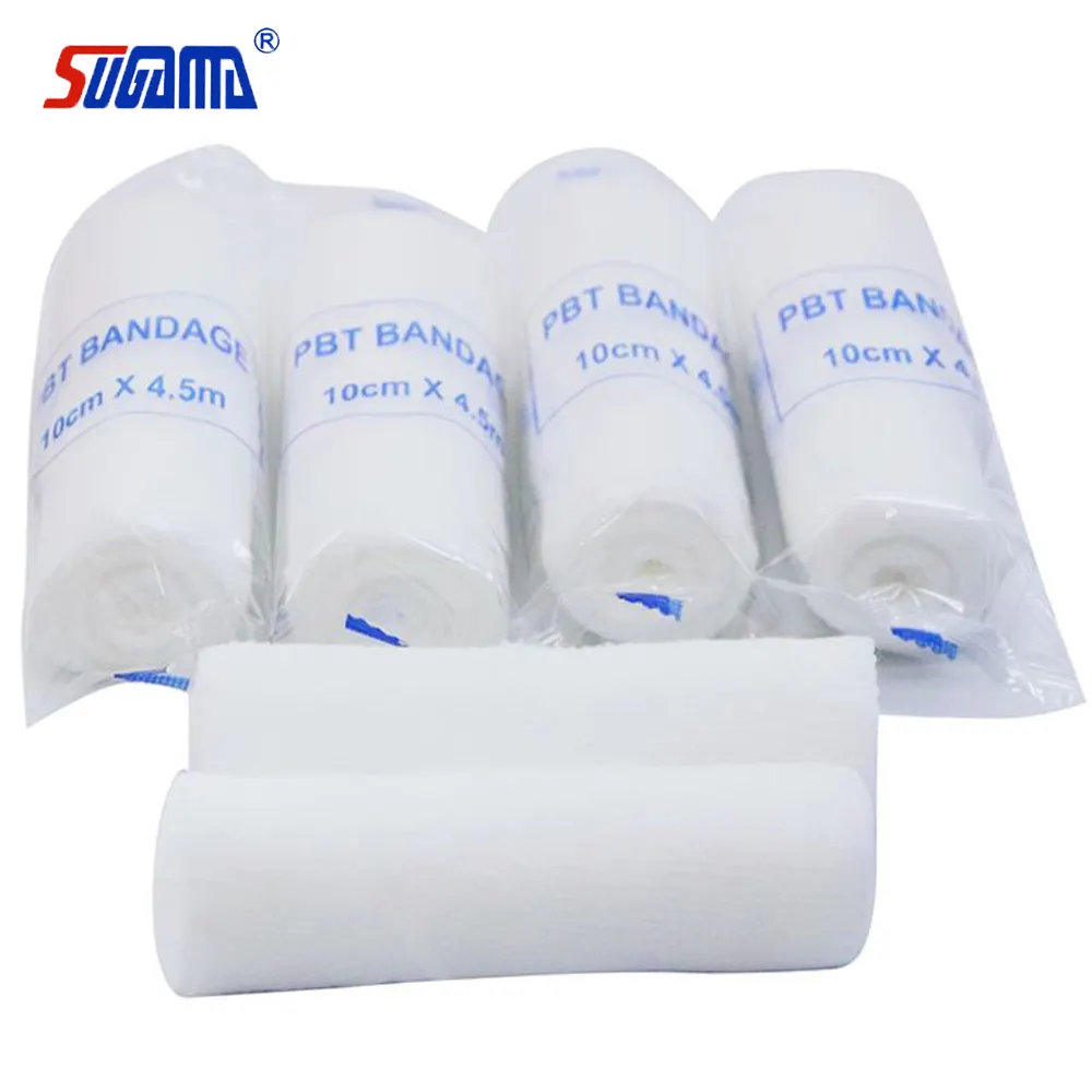 Factory Price Medical PBT Gauze Elastic Bandage Roll First Aid Bandage Hospital Home