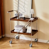 Table d'appoint pliable en bois massif moderne, chariot de transport mobile, design simple et durable, écologique, pour salon et chambre à coucher