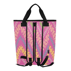 Sac à dos isotherme personnalisé avec imprimé Hawaïen Pink Wave Lei, capacité 36 canettes, idéal pour la plage, les voyages et le camping - Product Image 2