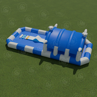 Parcours d'obstacles aquatiques gonflables de qualité commerciale avec toboggan pour piscine pour enfants