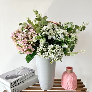 <b>Artificial</b> <b>Hydrangea</b> Flower Bouquet Silk Plastic Handmade Wedding Home Decor 10 Heads Bundle - Product Image 4