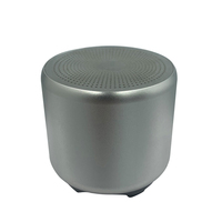 Altavoz Bluetooth portátil personalizado OEM para teléfono móvil, mini altavoz inalámbrico para selfies, pequeño, de acero y metal, color azul.