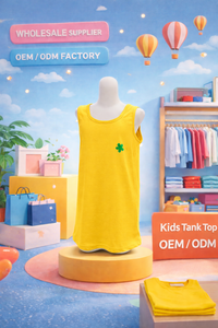 Débardeur en coton sans manches pour enfants OEM ODM, léger et respirant, pour filles, été et hiver, vente en gros, fabricant, taille XL - Product Image 5