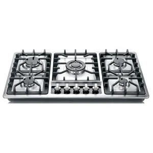 Cozinha aparelho temperado preço fogão a gás com 5 queimadores/Cozinhar aparelhos counter top aço inoxidável cooktop gás