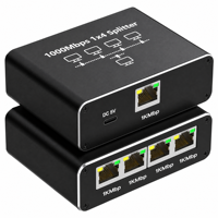 Répartiteur réseau Gigabit 1x4 avec connecteur RJ45, prise en charge VLAN, capacité 1,8 G pour un accès simultané au routeur et à Internet
