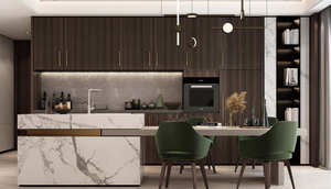 Portes coulissantes modernes en PVC+HDF, écologiques, étanches, pour appartement, hôtel, <span class=keywords><strong>placard</strong></span>, cuisine, salon, cloisons, portes à lattes - Product Image 2