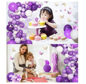 Guirnalda de <span class=keywords><strong>Globos</strong></span> rosa y púrpura para decoración de fiestas, Kit de arco de <span class=keywords><strong>Globos</strong></span> de mariposa de Metal, rosa y púrpura, <span class=keywords><strong>Globos</strong></span> de cumpleaños y boda - Product Image 4