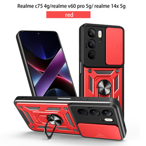 Fuerte succión TPU + PC soporte de anillo magnético funda de humo para Realme C75 4G/V60 <span class=keywords><strong>Pro</strong></span> 5G/14X 5G funda de teléfono ventana deslizante a prueba de golpes - Product Image 4
