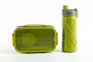 Fiambrera de plástico de 1800ml con 6 compartimentos portátil para la escuela para niños barata con juego de botellas de agua de 700ml - Product Image 4