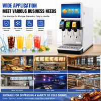Distributeur de boissons à 3 têtes, direct usine, pour jus gazeux, sur table, avec logo personnalisé, pour grossistes en équipement de restauration