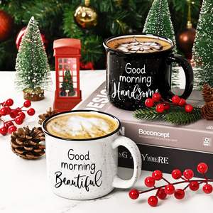 Tasses à café en céramique, tasses pour couple pour Mr & Mrs et jeunes mariés et anniversaire de mariage - Product Image 6